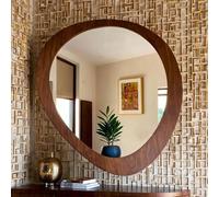 Espejo De Diseño Asimétrico,Espejo De Pared Asimétrico De Madera,espejoes Rústico Irregular De Montaje En Pared,Decorativo De Forma Extraña,para Baño,Dormitorio,Sala De Estar,Pasillo(80cm/32in)