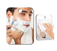Espejo de Ducha Antivaho para Afeitado con Gancho Adhesivo Extraíble y Ventosa, Resistente a Roturas, Ideal para Viajes, 18cm x 14cm, 66% Más Grande Que el Modelo Original