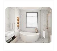 Espejo de ducha rectangular redondeado con reflejo HD con colgante horizontal o vertical para sala de estar, dormitorio, baño, entrada, pasillo (blanco, 50 x 70 cm)