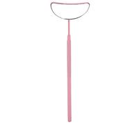Espejo de extensión de pestañas, Mango Desmontable, Espejo de Maquillaje de pestañas de Acero Inoxidable en Forma de Luna (Rosa)