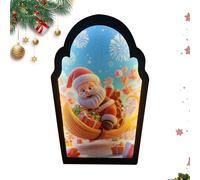 Espejo de holograma de diseño padre - Espejo festivo Fantasía con LED | Adorno decorativo moderno para ventanas, oficina, baño, dormitorio, puerta, dormitorio, dormitorio, exposición,