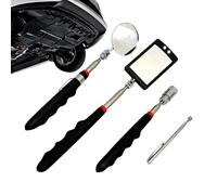 Espejo de inspección para coche, herramienta de inspección extensible con luz con cabezal giratorio, espejo de búsqueda telescópico, para SUV, sedanes, camiones, caravanas, minivans, camionetas
