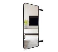 Espejo de longitud completa con puerta corredera invisible, espejo de tocador integrado que ahorra espacio, probador privado para armario