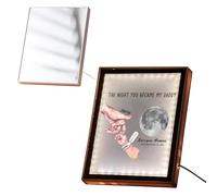Espejo de luz personalizado con fase lunar de The Night You Became My Daddy, luz nocturna LED personalizada con nombres y fecha de nacimiento, decoración de escritorio, regalos adecuados para papá