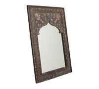 Espejo de madera artesanal marron 60x90x05h cm