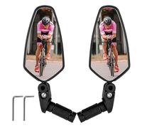 Espejo de manillar de bicicleta - par de marcha atrás ajustable | Lente giratoria de 360 grados para bicicletas de carretera y montaña, piezas de conducción duraderas, desplazamientos de viaje