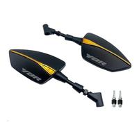Espejo De Manillar Moto Espejo Retrovisor Lateral para Motocicleta para Yamaha YBR125, YBR 150 Y YBR 250, con Tornillos De 8/10 Mm Y Rotación De 360°.(Oro 1)