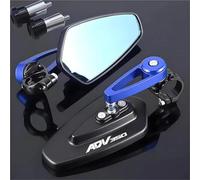 Espejo De Manillar Moto Espejos Retrovisores Laterales para Motocicleta para ADV 350, Giratorios, con Extremo del Manillar Y Reflectores Izquierdo Y Derecho.(Azul 2)