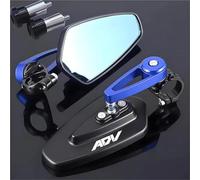 Espejo De Manillar Moto Espejos Retrovisores Laterales para Motocicleta para ADV 350, Giratorios, con Extremo del Manillar Y Reflectores Izquierdo Y Derecho.(Azul 1)
