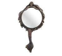 Espejo de mano con dise o de sirena de 11 1/8 pulgadas de Veronese Design, escultura de resina fundida en fr o con acabado en bronce