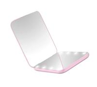 Espejo de mano con luz LED de 2 aumentos que ofrece un diseño plegable para mayor comodidad portátil LED espejo de maquillaje
