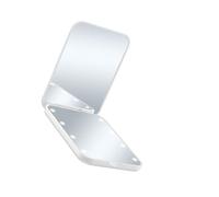 Espejo de mano con luz LED de 2 aumentos que ofrece un diseño plegable para mayor comodidad portátil LED espejo de maquillaje