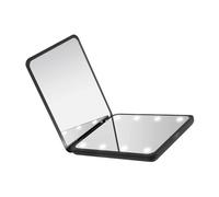 Espejo de mano con luz LED de 2 aumentos que ofrece un diseño plegable para mayor comodidad portátil LED espejo de maquillaje