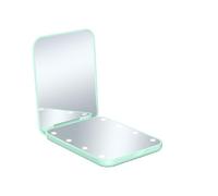 Espejo de mano con luz LED de 2 aumentos que ofrece un diseño plegable para mayor comodidad portátil LED espejo de maquillaje