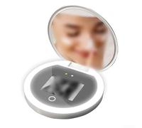 Espejo de mano con visualización UV con lupa 2X e iluminación uniforme para aplicación de protector solar confianza y monitoreo de la piel