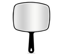 Espejo de mano grande, espejo de mano con asa, espejo de salón para peluquería o barbería.