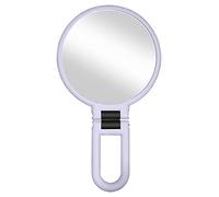 Espejo de mano plegable con aumento 10X y 15X para maquillaje, diseño dual cara con rotación 360°, material ABS ligero y compacto, ideal para viaje, uso diario y para mujeres, adolescentes y madres