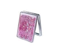 Espejo De Maquillaje Compacto Espejo de Maquillaje Creativo con Forma Reloj Arena, Bonito Espejo portátil Doble Cara Dibujos Animados for niñas(Pink)