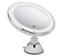 Espejo De Maquillaje De Aumento Recargable 10X Con 3 Configuraciones De Luz Espejo De Tocador De Viaje Iluminado Grande De 8 Pulgadas, Ventosa De Bloqueo, 40 Piezas De LED Regulables, 12 Horas De Dura