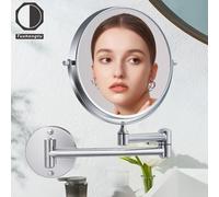 Espejo de Maquillaje de Pared de Cara de 8 pulgadas 10x Color con Superficie de Espejo Plateado de Definición y Base Engrosada, Mango Ajustable y Ángulo de Espejo, Tema de Personajes