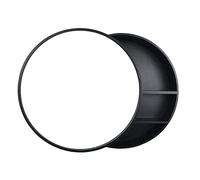 Espejo de Maquillaje Espejo de baño - Gabinete Espejo de baño de Madera Maciza - Puerta Abierta Espejo Redondo Inteligente Gabinete con Estante Tocador Espejo de baño Redondo Colgante de par