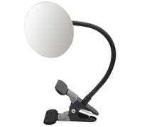 Espejo de maquillaje flexible de 360 grados con clip rectangular y redondo ajustable para escritorio o cubículos y monitor de visión trasera de escritorio de seguridad