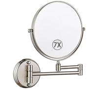 Espejo de maquillaje giratorio de 360°, espejo de tocador de doble cara con aumento de 5X, espejo cosmético extensible para baño y tocador, perfecto para una aplicación de maquillaje impecable