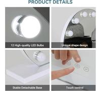Espejo De Maquillaje Hollywood con Luz - Bombilla LED Regulable, Estilo Enchufable, 3 Modos De Iluminación, Control Táctil, Escritorio para Dormitorio, Montaje En Pared(60 * 60cm)