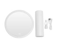 Espejo de Maquillaje Iluminado de Escritorio con 3 Temperaturas de Color Luz LED Regulable Cabezal de Lámpara Grande Ángulos Ajustables Espejo de Tocador Inalámbrico para