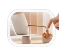 Espejo de maquillaje iluminado - PVC, 7.3 X 5.8 pulgadas Espejo de maquillaje de viaje LED Control táctil | Tocador de brillo plegable, ajustable, cosméticos portátiles para la escuela, viajes