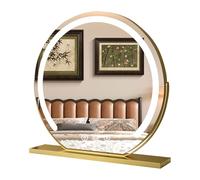 Espejo de maquillaje LED giratorio de 360°, espejo de tocador con luz brillante, diseño redondo para un reflejo perfecto, ideal para belleza y aseo personal