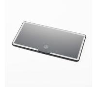 Espejo de maquillaje LED para coche con pantalla táctil de brillo de tres niveles y guías de luz rectangulares que proporcionan simulación natural de la luz solar (negro)