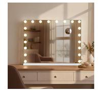 Espejo de maquillaje norlina con bluetooth metal blanco 14x80x62 cm