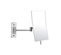 Espejo de maquillaje plegable para baño, espejo telescópico giratorio para colgar en la pared, triple zoom, espejo de maquillaje de un solo lado, 8 pulgadas, parte inferior cuadrada