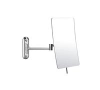 Espejo de maquillaje plegable para baño, espejo telescópico giratorio para colgar en la pared, triple zoom, espejo de maquillaje de un solo lado, 8 pulgadas, parte inferior ovalada