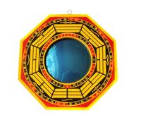 Espejo de metal convexo cóncavo de madera Bagua, estilo chino, estilo Feng Shui, decoración de vidrio Bagua (espejo convexo de 11,5 cm)