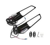 Espejo de moto para Ninja ZX6R ZX10R 250 YZF R1 R3 R125 R15 R6 R25 Espejo lateral de repuesto Aluminio Giratorio 180 Grado Espejo lateral ajustable (gran tamaño Con LED)