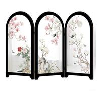 Espejo de pantalla plegable acrílico con composición china equilibrada para uso en mesa, añade elegancia y reflejo funcional a los interiores (D)
