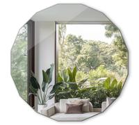 Espejo de Pared 60x60 cm para Baño Dormitorio, Sala, Pasillo Geométrico Elegante Diseño Sin Marco de Borde Biselado Forma Única para la Oficina y el Hogar Decorativo Moderno