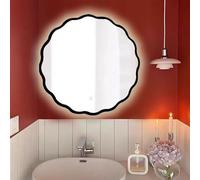 Espejo de pared antiguo con iluminación regulable, cristal HD para decoración del hogar y mejora del pasillo