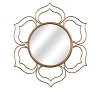 Espejo de Pared con Forma de Flor en Metal Dorado 76x2cm, INT. 37cm