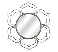 Espejo de Pared con Forma de Flor en Metal Plateado 76x2cm, INT. 37cm