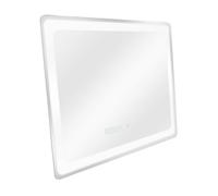 Espejo de pared con led casoli para baño antivaho reloj aluminio + cristal 60 x 80 x 3,5 cm - plateado [pro.tec]