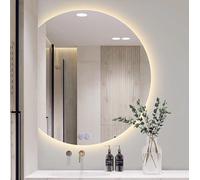 Espejo de pared con luz LED, espejo de tocador sin marco con interruptor táctil antivaho regulable, espejo de maquillaje grande para baño