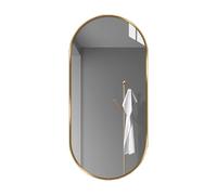 Espejo de pared con marco de metal, espejo ovalado for baño, for colgar vertical y horizontalmente, espejo decorativo moderno for dormitorio, entrada, sala de estar, galería de pared.(50x80cm)