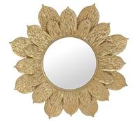 Espejo de Pared con petalos de Metal Dorado 117x117x5,5cm