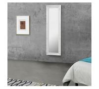 Espejo de pared - cuerpo entero - livorno - 132 x 42 x 3,5 cm - marco eucalipto - blanco [en.casa]