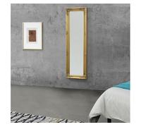 [en.casa] Espejo de Pared Livorno Cuerpo Entero Rectangular Estilo Barroco Decoración de Salón Recibidor Dormitorio Marco de Madera de Eucalipto 132 x 42 x 4 cm - Dorado