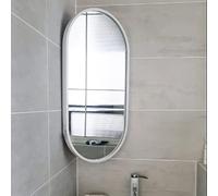 Espejo De Pared De Esquina Giratorio, Espejo De Baño Ovalado,30X50cm,35X60cm,40X80cm,40X90cm Espejo Decorativo Con Marco, Espejo De Maquillaje, Marco De Aluminio, HD, A Prueba De Explosiones(White,40X