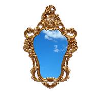 Espejo de pared de estilo barroco, color dorado antiguo, 50 x 76 cm, espejo ovalado